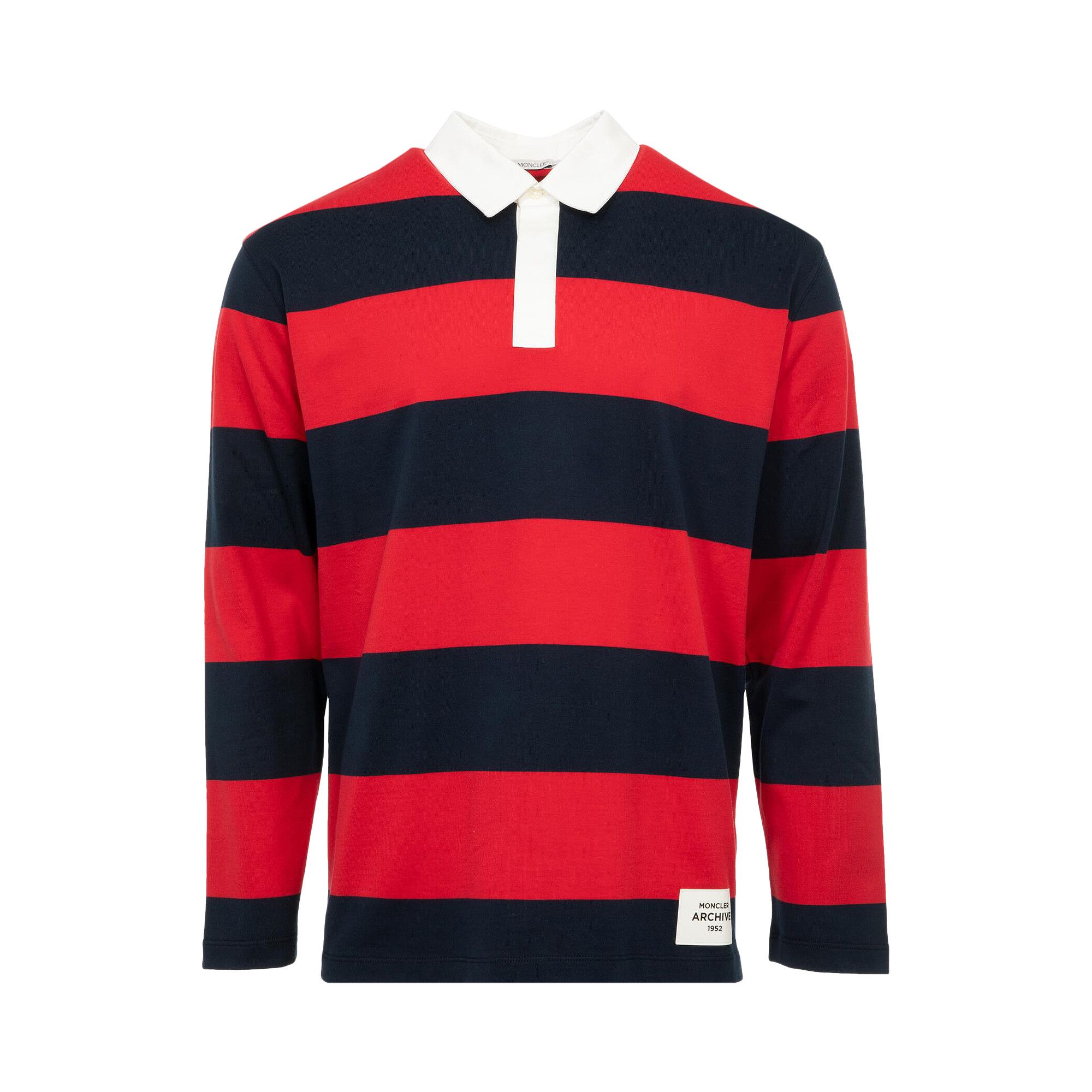 Red long sleeve moncler polo discount