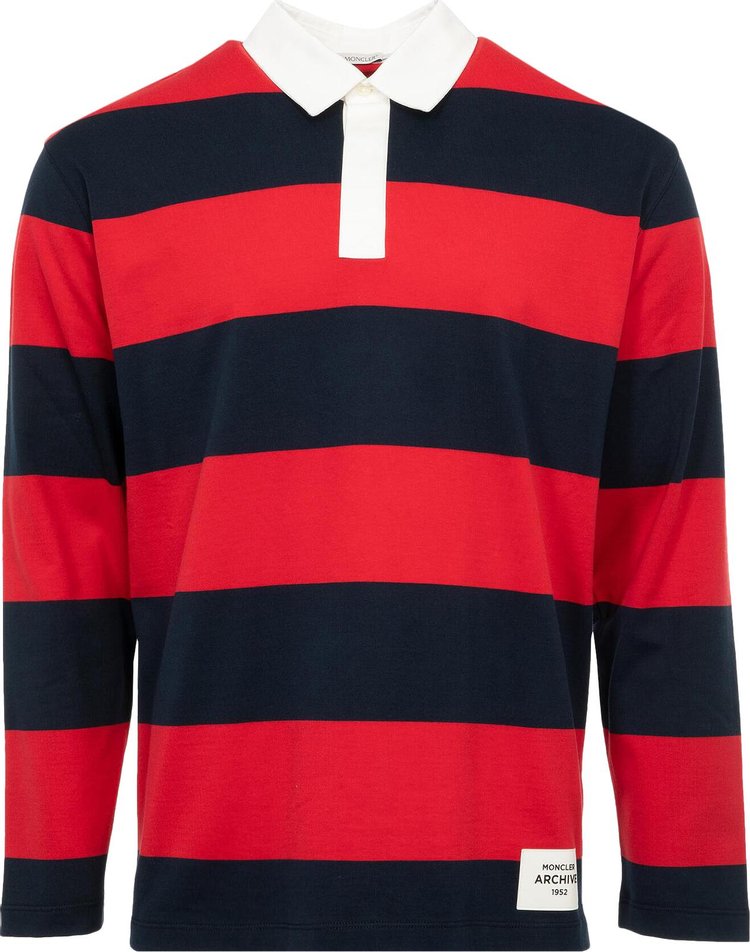 Moncler Long Sleeve Polo RedNavy