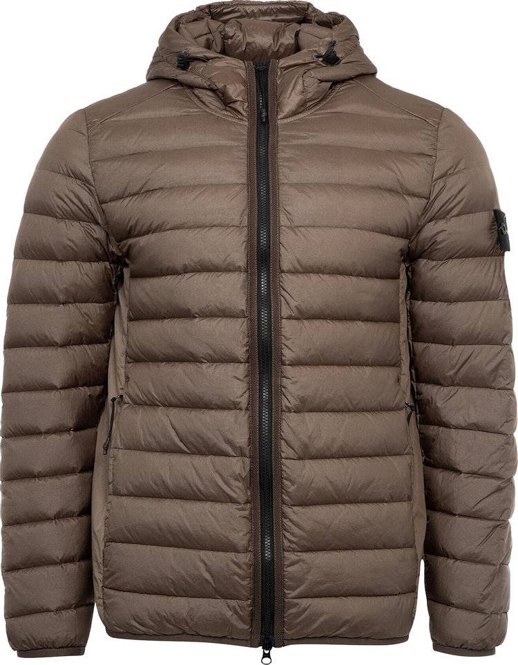 Stone Island Zipped Quilted Jacket Walnut