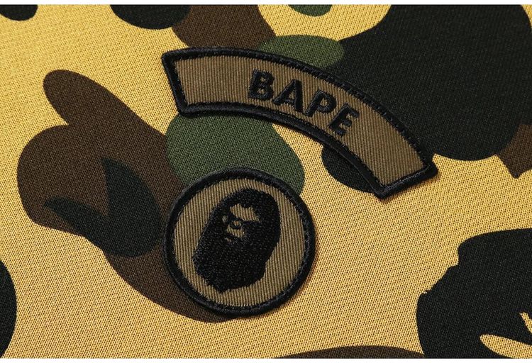 BAPE 1st Camo Sleeve Pocket Pullover Hoodie Yellow