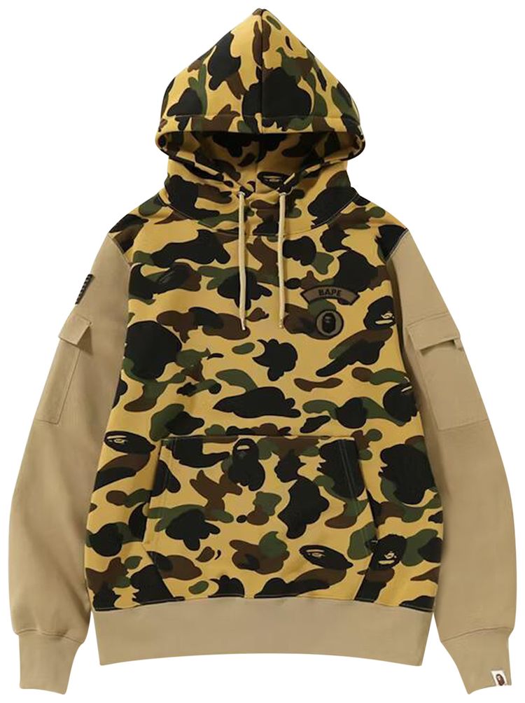 BAPE 1st Camo Sleeve Pocket Pullover Hoodie Yellow