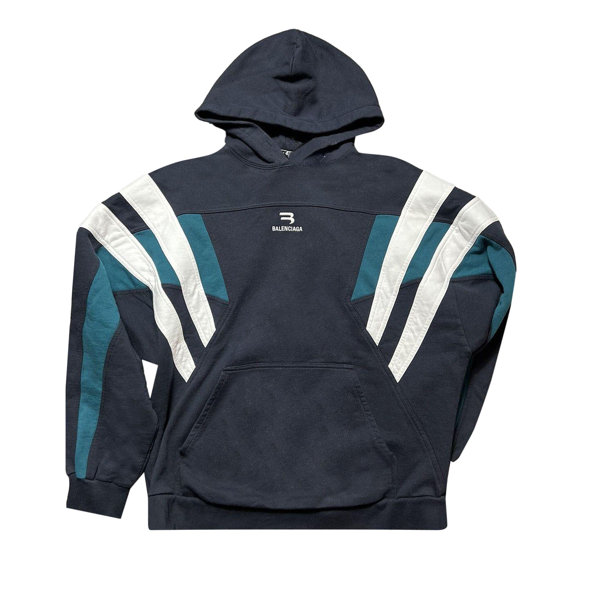 Buy Balenciaga Track Embroidered Hoodie Navy 675323 TLVA3 NAVY GOAT