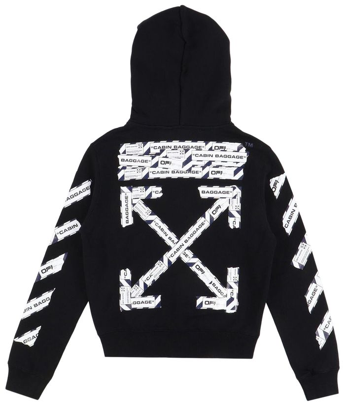Buy OffWhite Baggage Tape Arrows Zip Hoodie 'Black