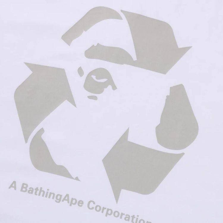BAPE Recycle Motif Relaxed Fit Tee White