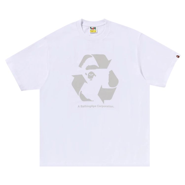 BAPE Recycle Motif Relaxed Fit Tee White