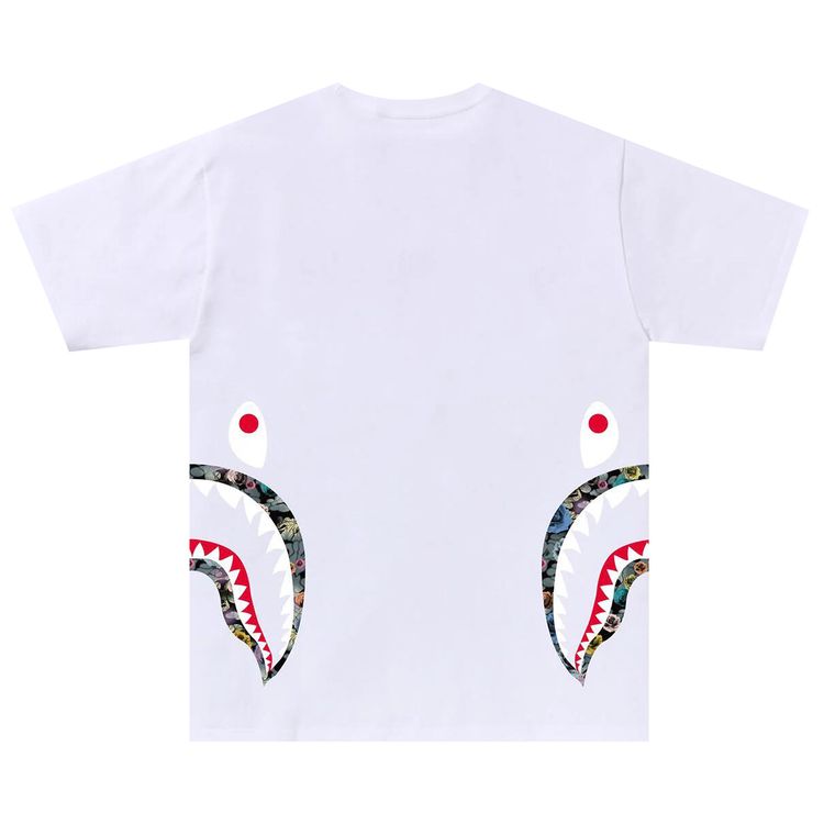 BAPE Floral Camo Side Shark Tee White