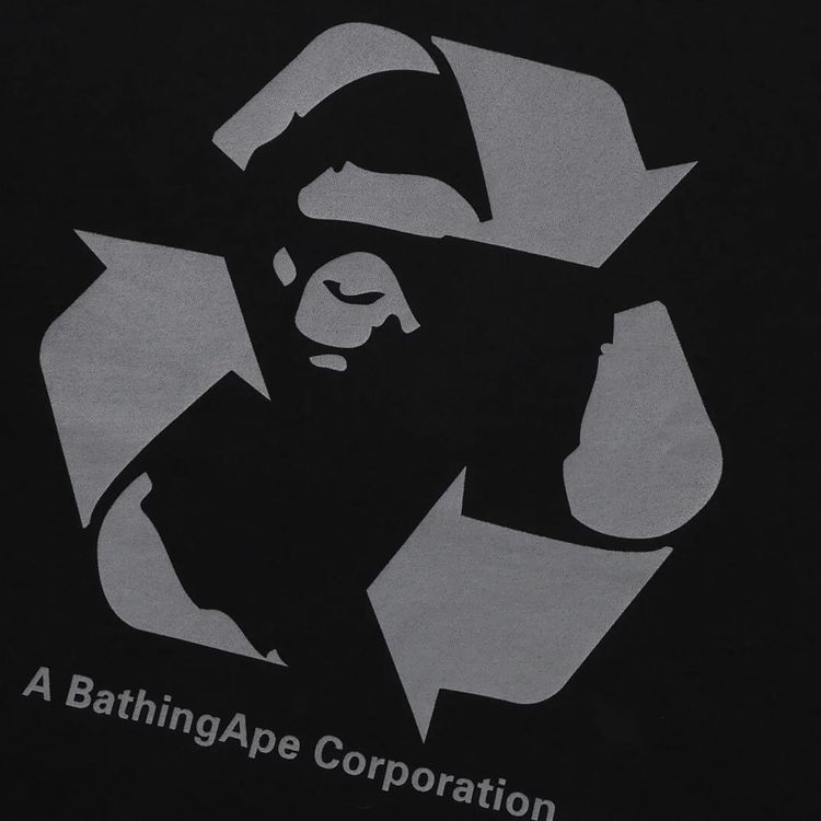 BAPE Recycle Motif Relaxed Fit Tee Black