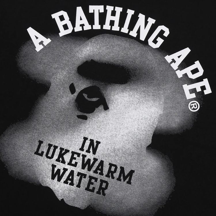 BAPE Water Print College Logo Relaxed Fit Tee Black