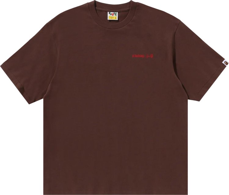 BAPE Water Print Logo Relaxed Fit Tee Brown