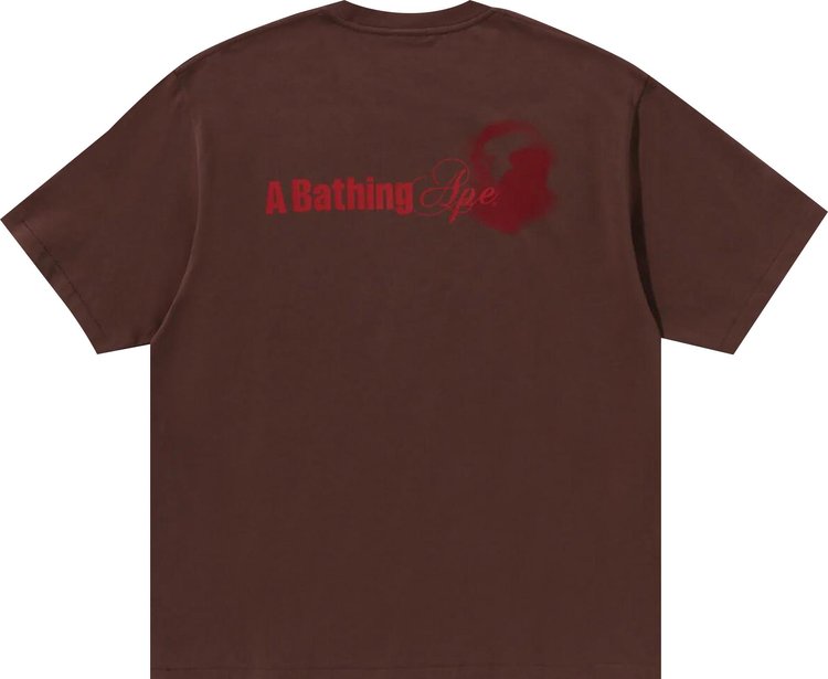 BAPE Water Print Logo Relaxed Fit Tee Brown