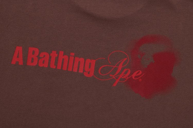 BAPE Water Print Logo Relaxed Fit Tee Brown