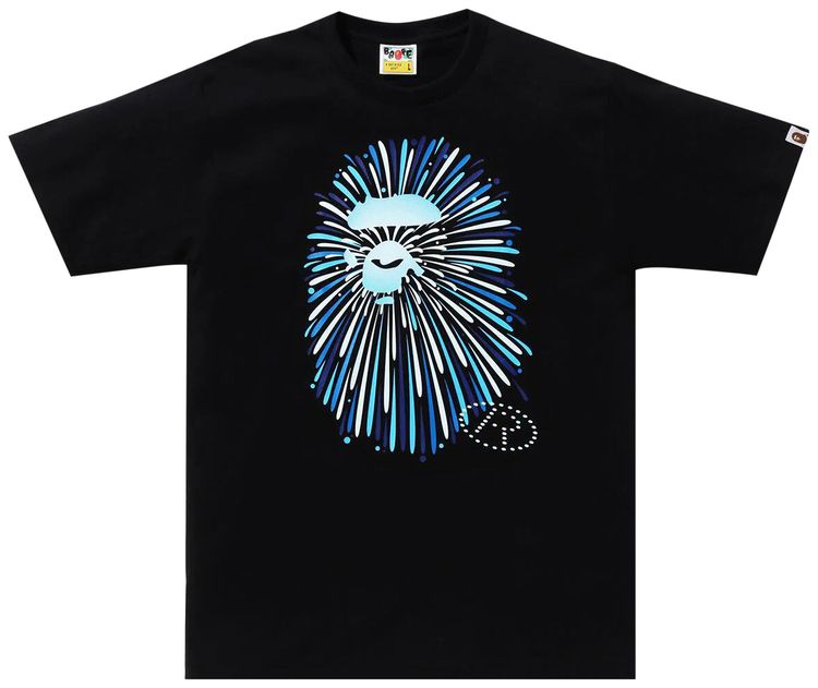 BAPE Ape Head Firework Tee 1 BlackBlue
