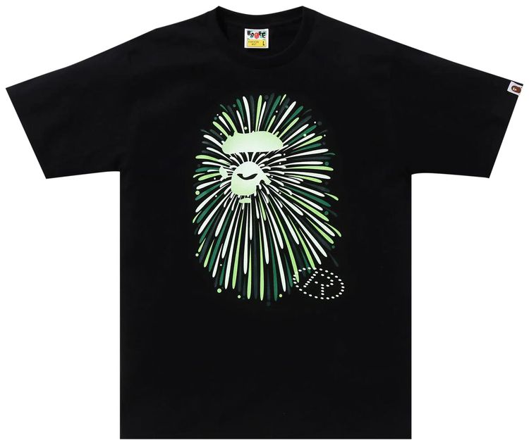 BAPE Ape Head Firework Tee 1 BlackGreen