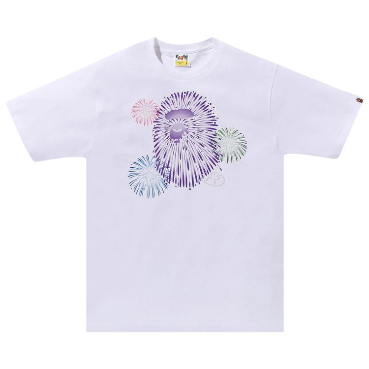 BAPE Ape Head Firework Tee 2 White