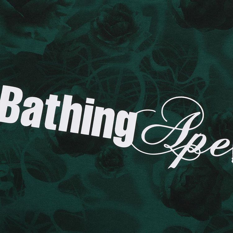 BAPE Floral Solid Camo Logo Relaxed Fit Tee Green