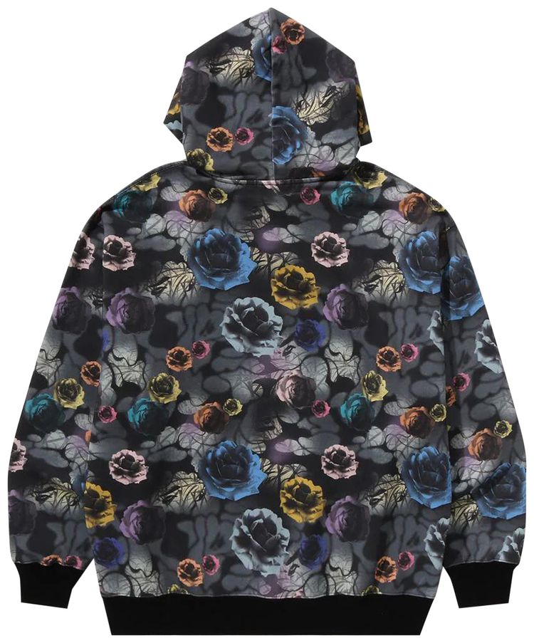 BAPE Floral Camo Pattern Relaxed Fit Pullover Hoodie Black