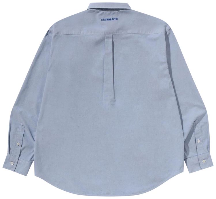 BAPE One Point Oxford Long Sleeve Shirt Blue