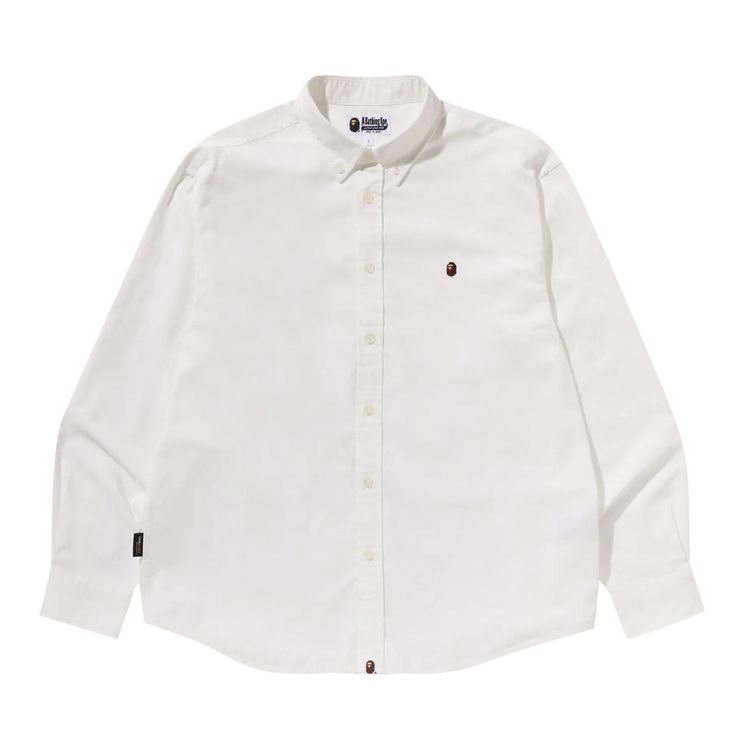 BAPE One Point Oxford Long Sleeve Shirt White