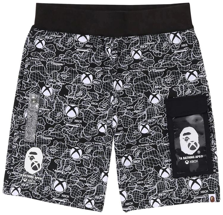 BAPE x Xbox Camo Sweat Shorts Black