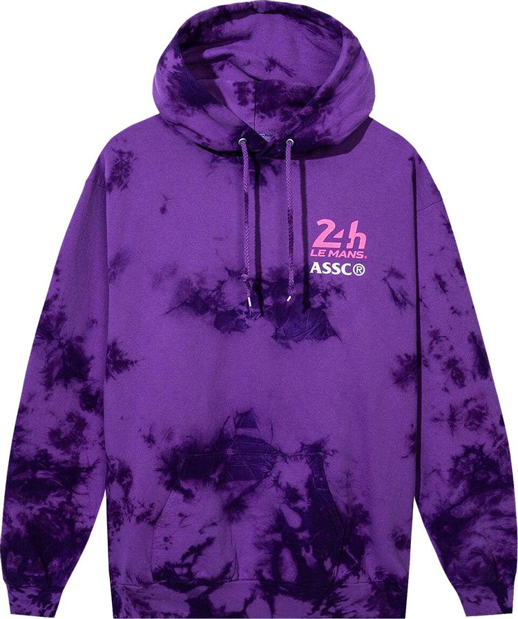 Anti Social Social Club Chequered Flag Tie Dye Hoodie Purple