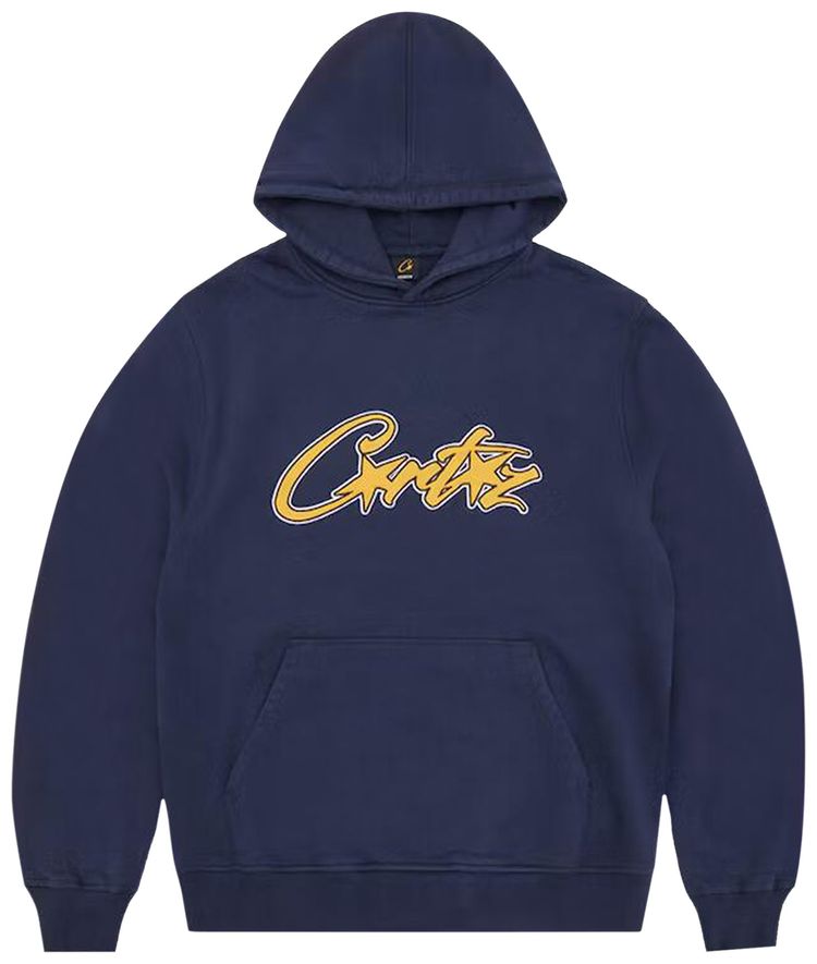 Corteiz Satin Applique Allstarz Hoodie Navy