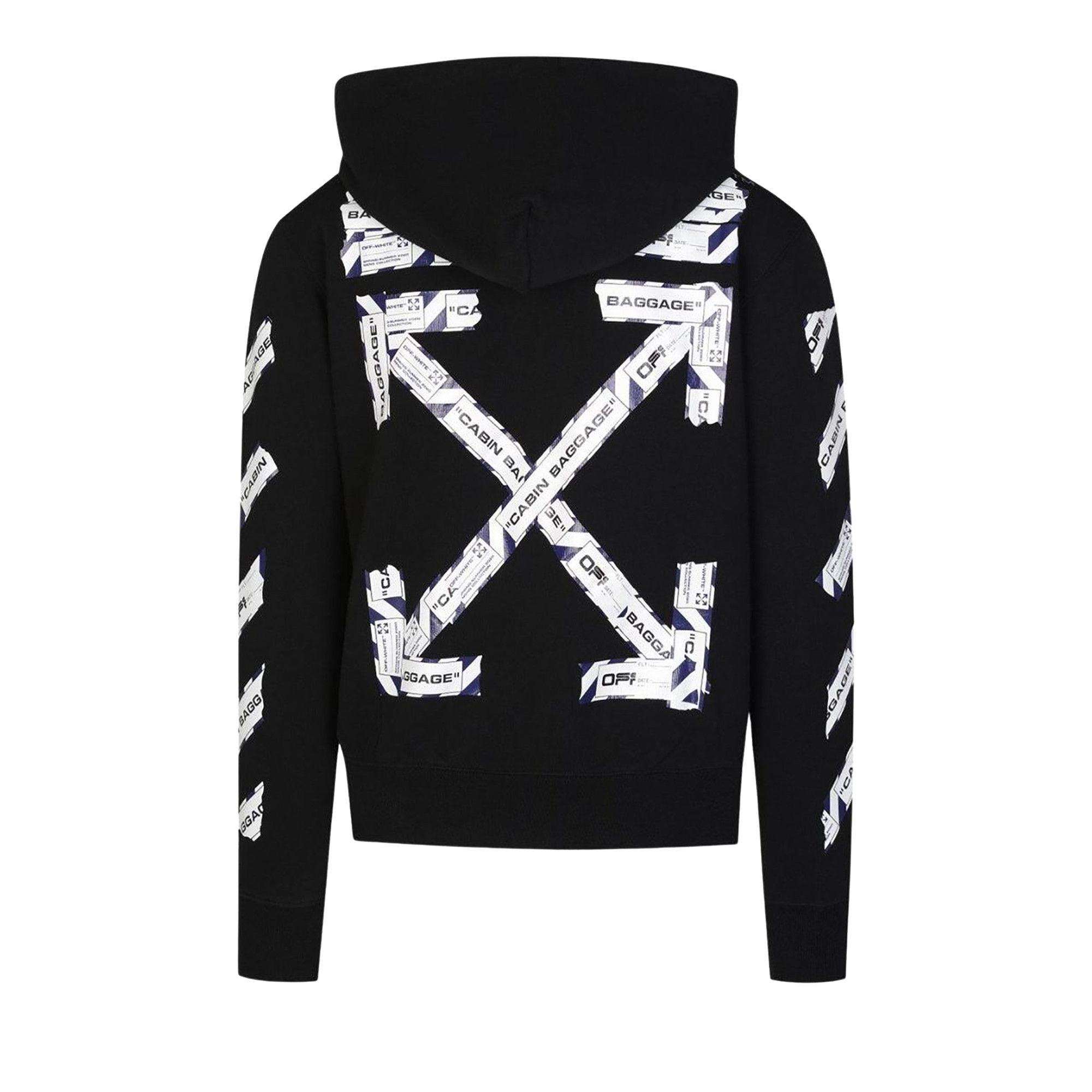Size xs Off White Airport Tape Slim Hoodie Black White