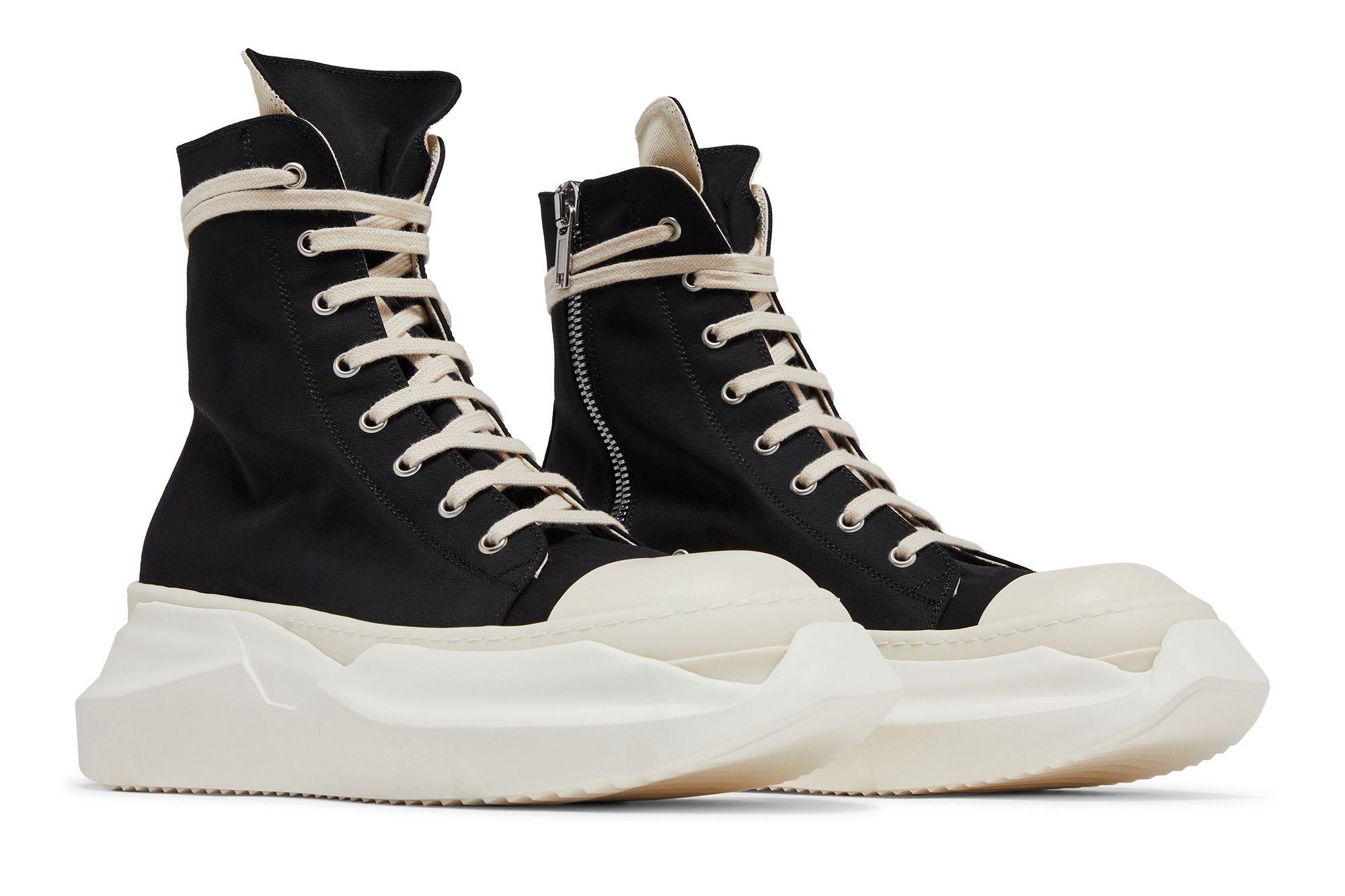 Size 7.5 Rick Owens DRKSHDW Fogachine Cotton Nylon Abstract High 'Black  Milk'