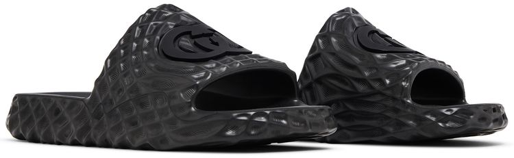 Gucci Slide Sandal Interlocking G   Black Water Ripples