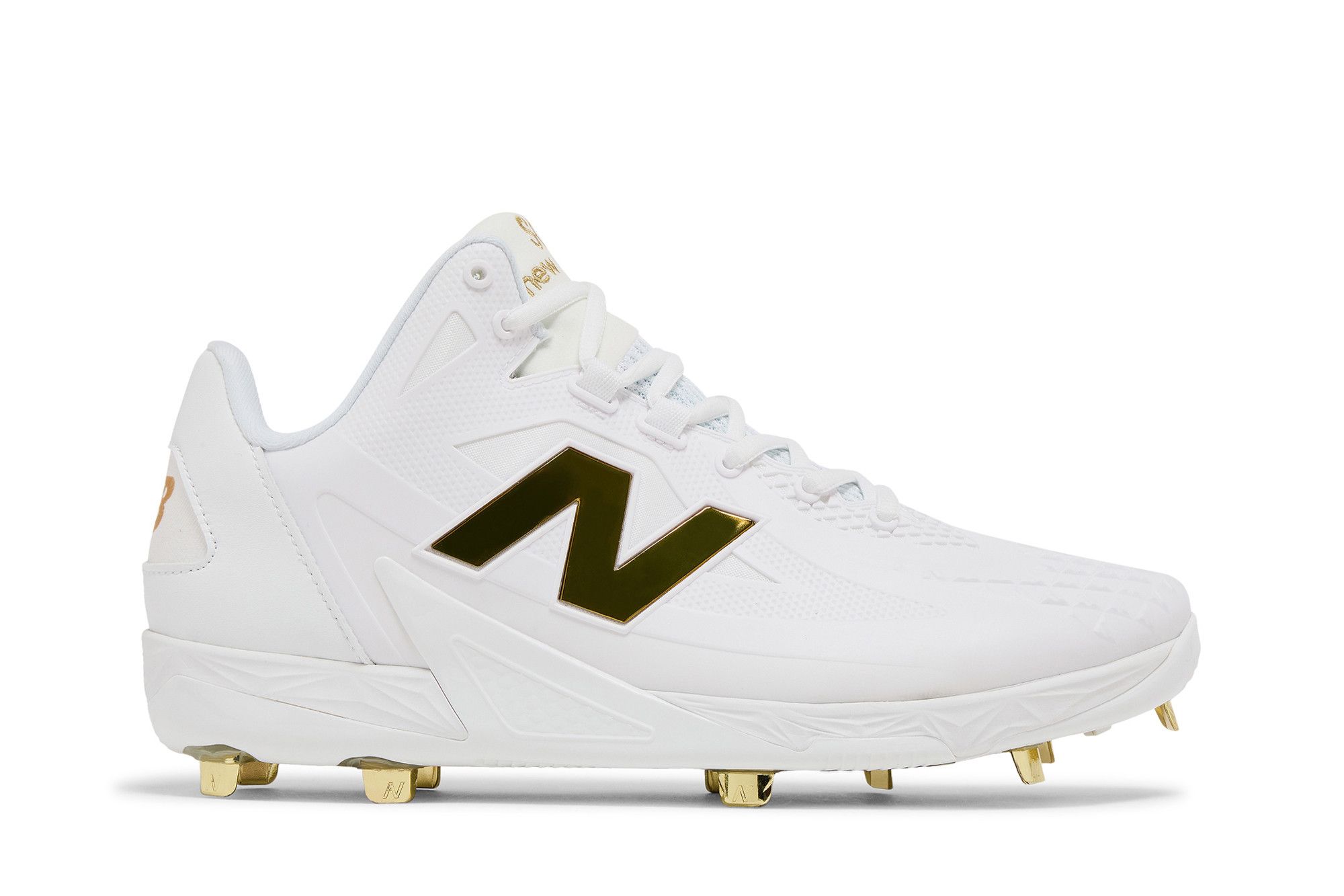 White and gold new balance baseball cleats online