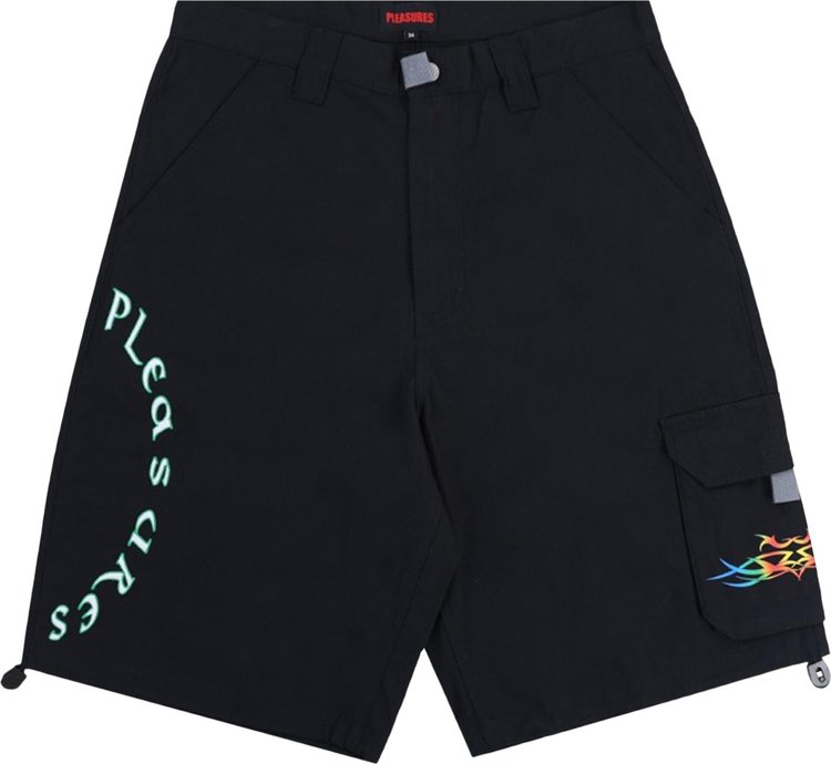 Pleasures Adventure Cargo Shorts Black