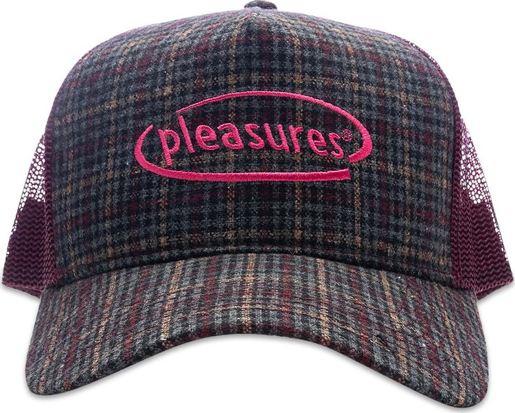 Pleasures Happier Plaid Trucker Maroon