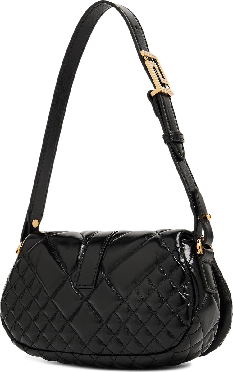 Versace Greca Goddess Leather Shoulder Bag Black