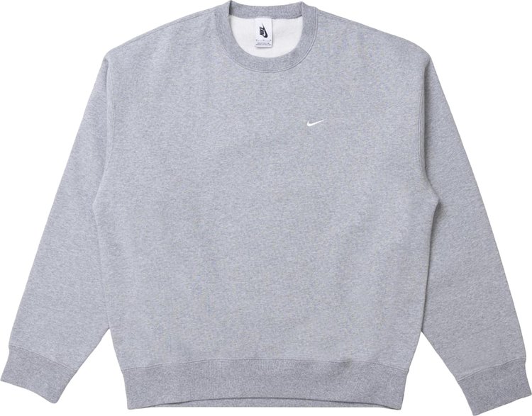 Nike Solo Swoosh Fleece Crew Grey