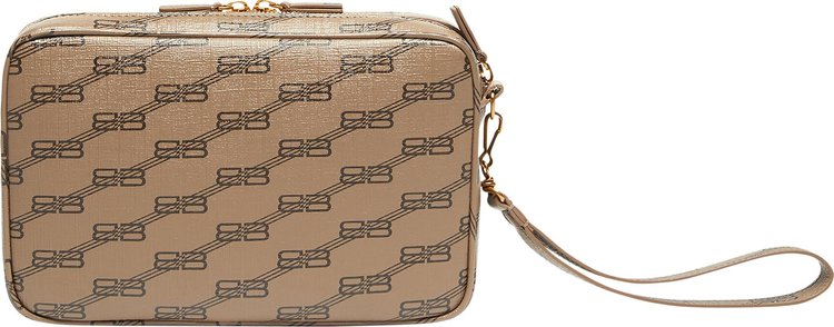 Balenciaga Signature BB Monogram Pouch Beige