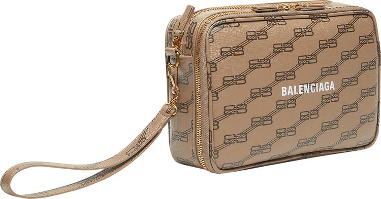 Balenciaga Signature BB Monogram Pouch Beige