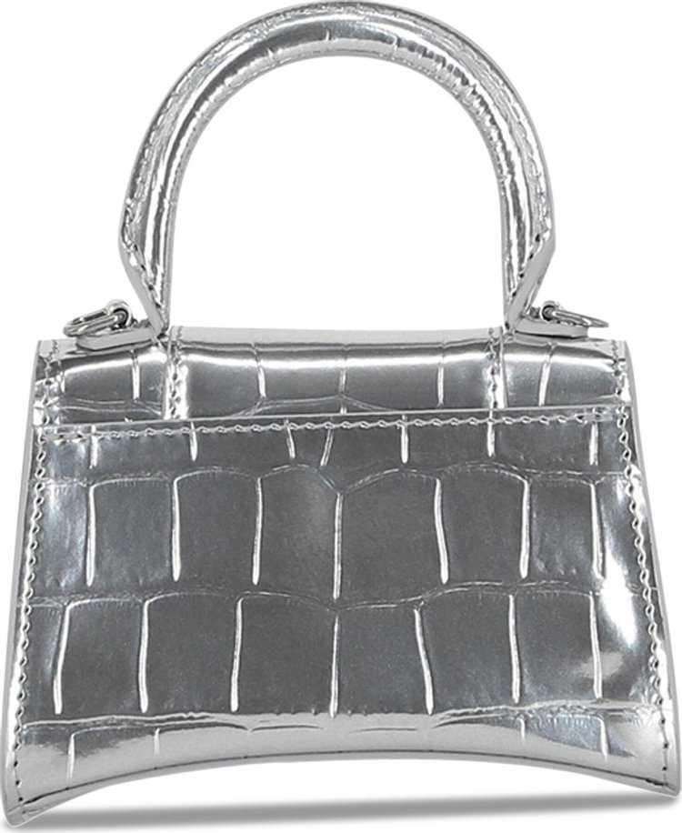 Balenciaga Hourglass Mini Bag With Chain Silver