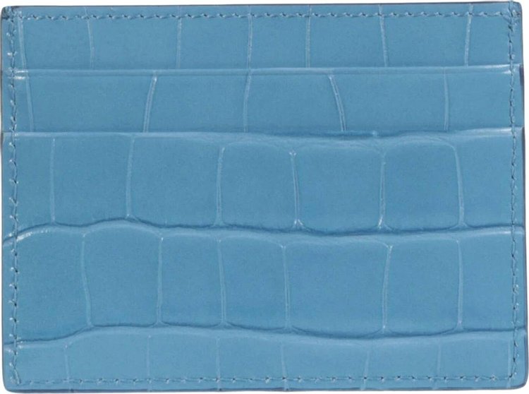 Burberry Crocodile Embossed TB Card Holder Blue