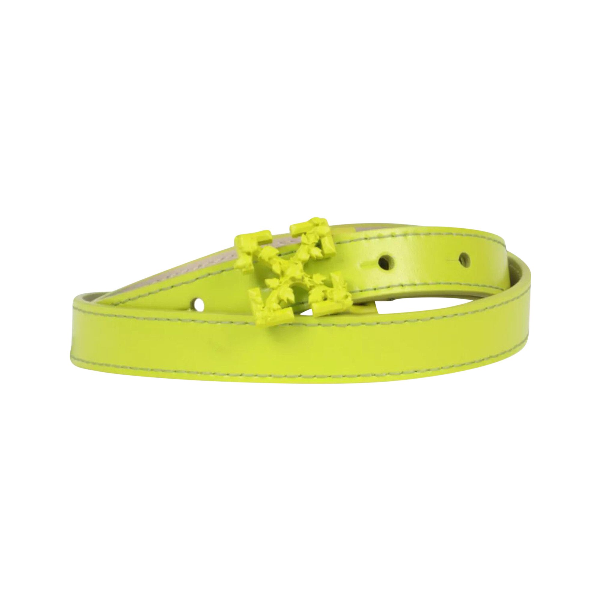 Buy Off White Leather Arrows Belt Green OWRB079S22LEA0015561 GOAT