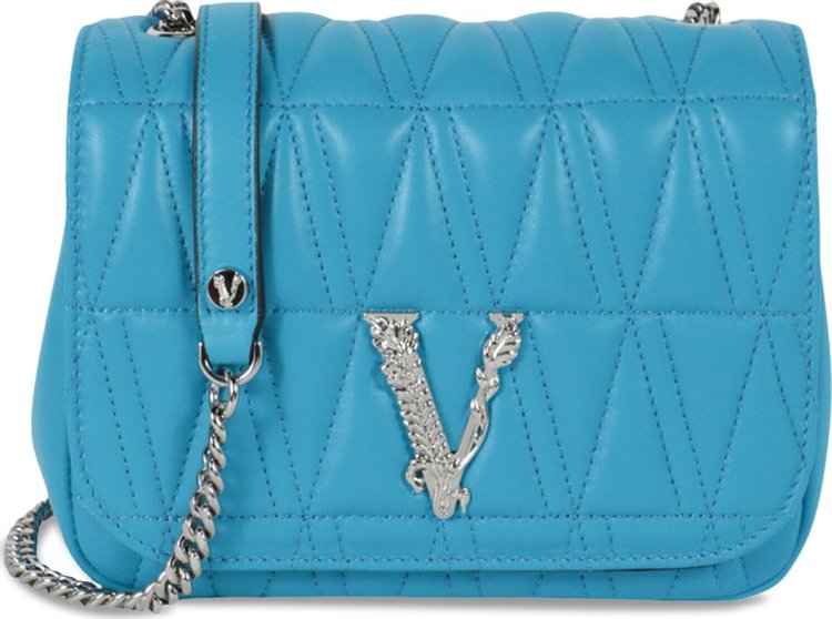 Versace Virtus Quilted Evening Bag Blue