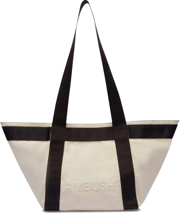 Ambush Medium Embossed Logo Tote Bag White