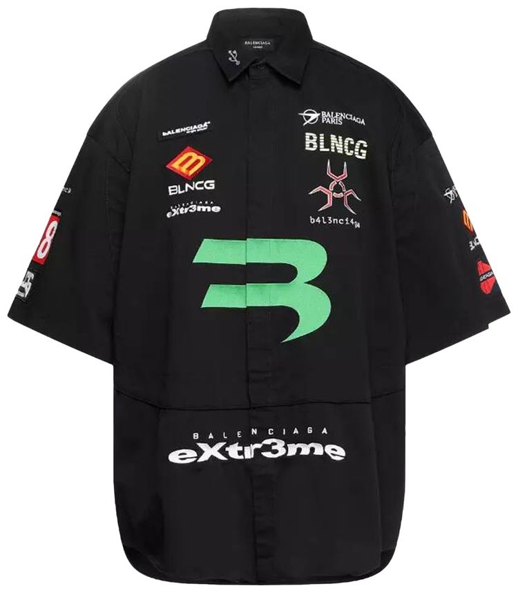 Balenciaga Gamer Patch Button Up Shirt Black
