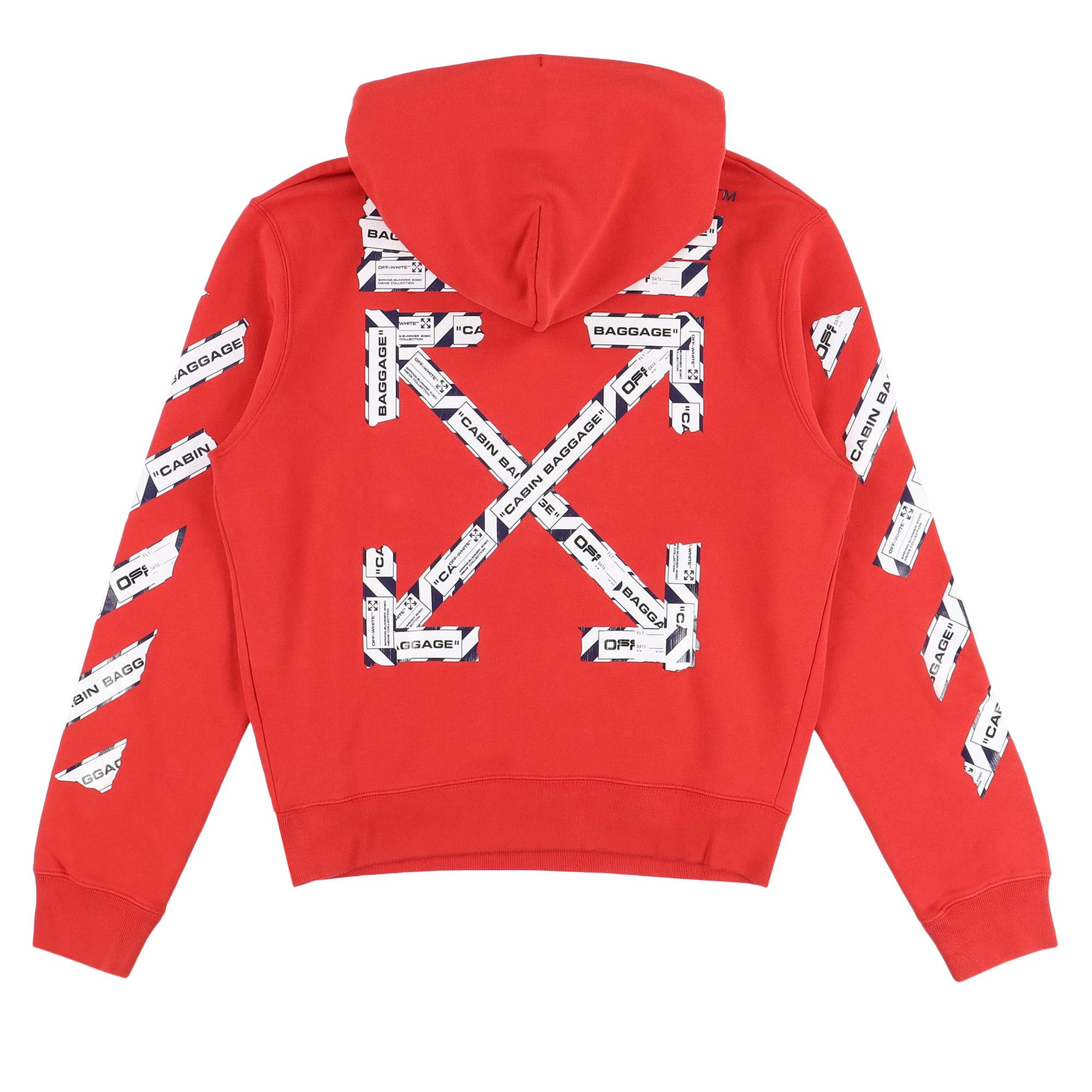Buy Off White Baggage Tape Arrows Hoodie Red OMBB034G20FLE017 GOAT UK