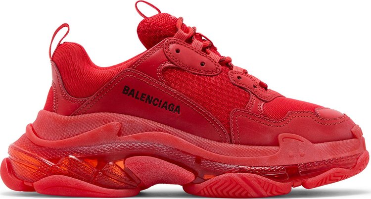 Balenciaga Triple S Sneaker Clear Sole   Red