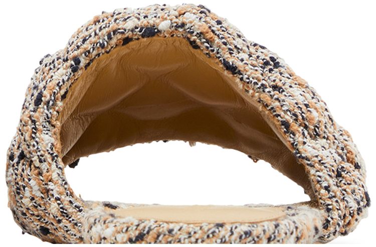 Bottega Veneta Wmns Padded Flat Sandal Camel Navy