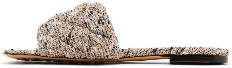 Bottega Veneta Wmns Padded Flat Sandal Camel Navy
