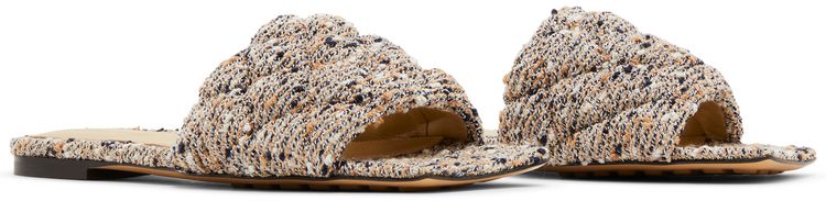 Bottega Veneta Wmns Padded Flat Sandal Camel Navy
