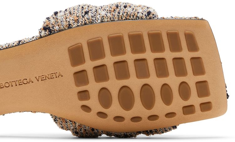 Bottega Veneta Wmns Padded Flat Sandal Camel Navy