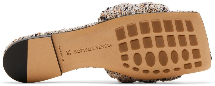 Bottega Veneta Wmns Padded Flat Sandal Camel Navy
