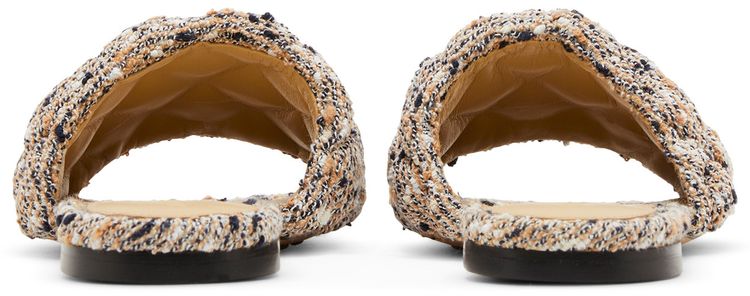 Bottega Veneta Wmns Padded Flat Sandal Camel Navy