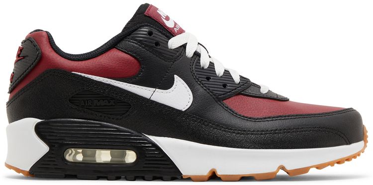 Nike Air Max 90 Leather GS Black Team Red